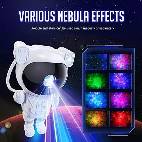 Proyector Lámpara LED Galaxia Astronauta – Ambiente Onírico con Control Remoto y Ángulo Ajustable