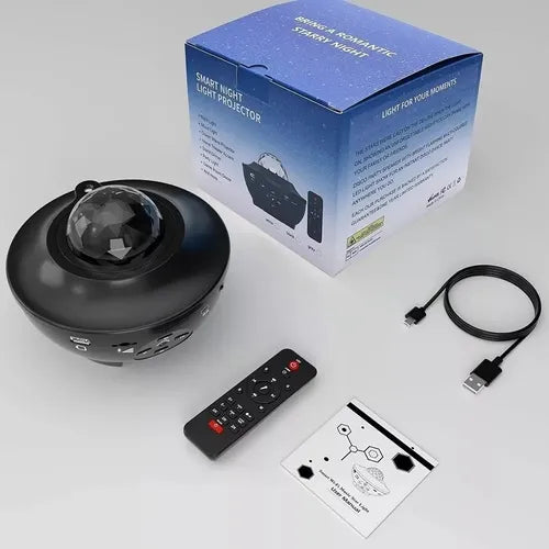 Proyector Galaxia Estrellas LED con Sonido Bluetooth y Control Remoto | Luz Nocturna Decorativa USB