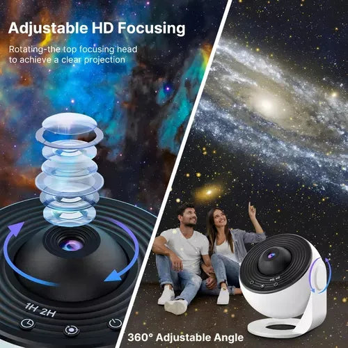Proyector de Estrellas Cielo Estrellado con 12 Discos y Rotación 360° | Luz Nocturna USB