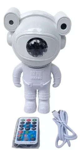Lámpara y Parlante LED Astronauta Blanco 19cm para Decoración y Ambiente Estelar