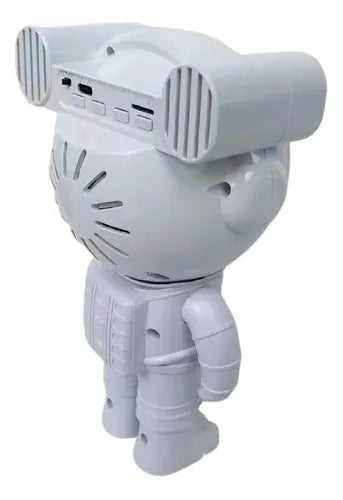 Lámpara y Parlante LED Astronauta Blanco 19cm para Decoración y Ambiente Estelar