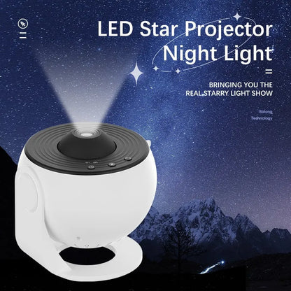 Proyector de Estrellas Cielo Estrellado con 12 Discos y Rotación 360° | Luz Nocturna USB