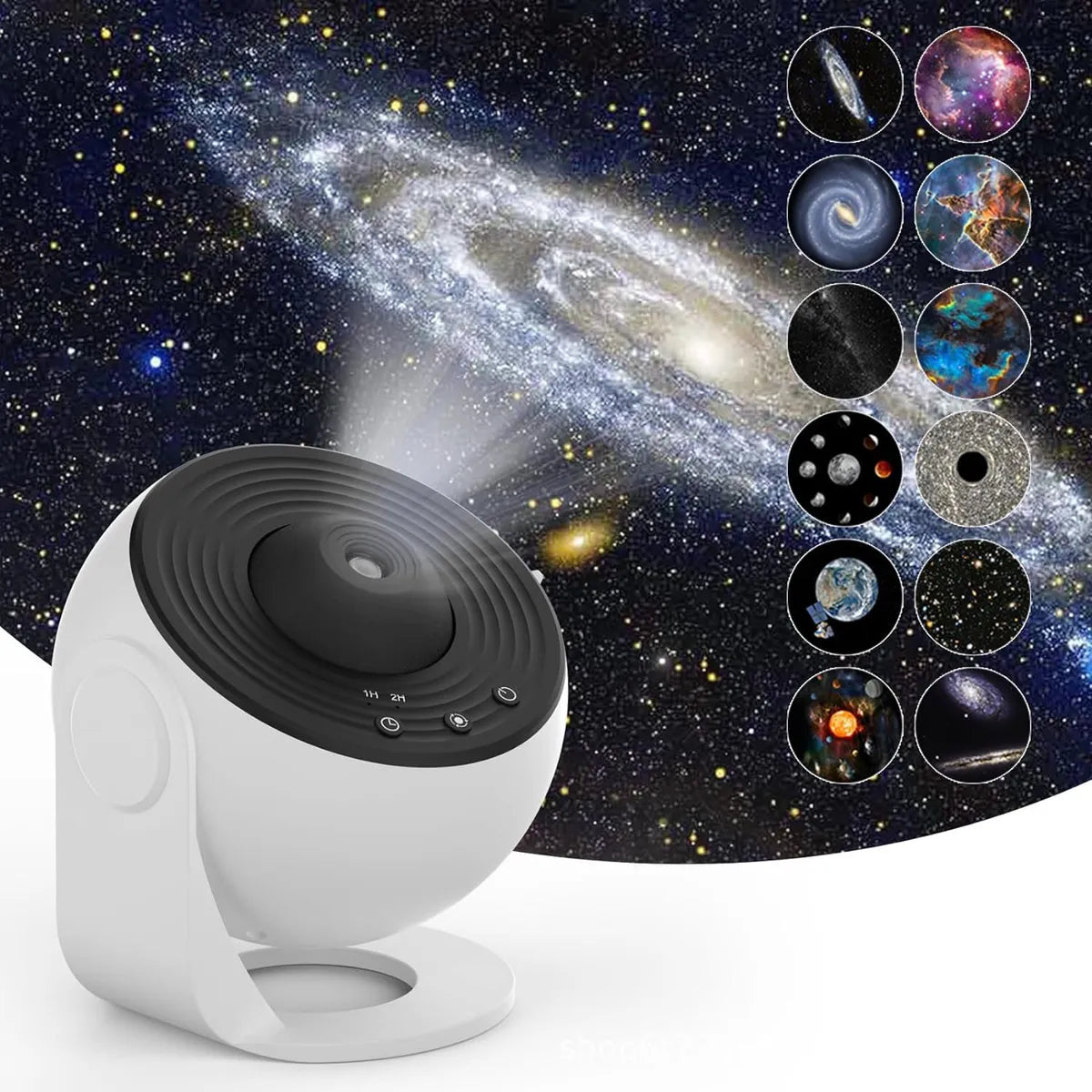 Proyector de Estrellas Cielo Estrellado con 12 Discos y Rotación 360° | Luz Nocturna USB