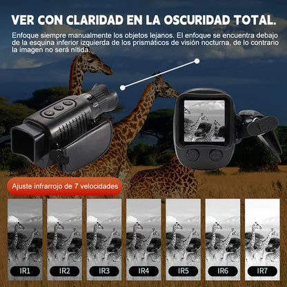 Monocular Visor HD con Visión Nocturna | Alta Definición para Caza, Senderismo y Observación Nocturna