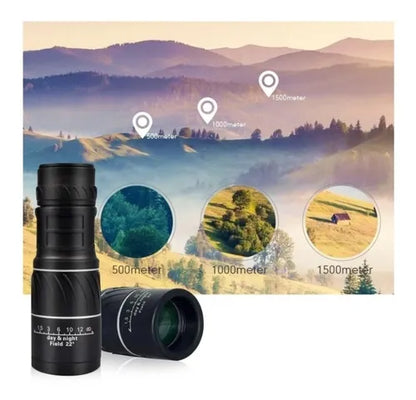 Telescopio Monocular 16x52 Impermeable Visión Nocturna Compacto HD