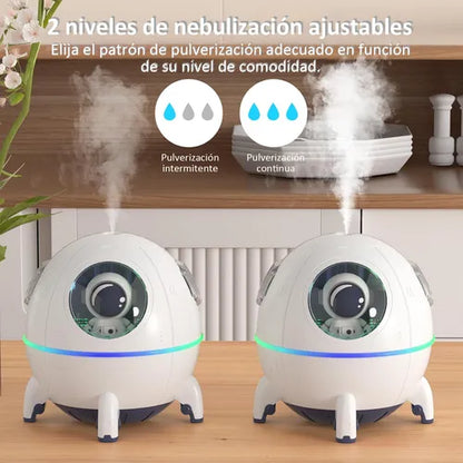 Humidificador Astronauta con LED – Vaporizador Ambiental Silencioso y Portátil