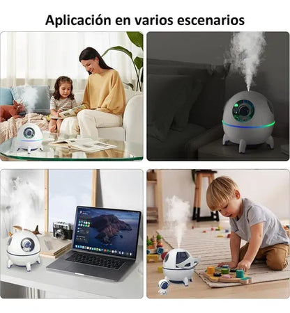 Humidificador Astronauta con LED – Vaporizador Ambiental Silencioso y Portátil
