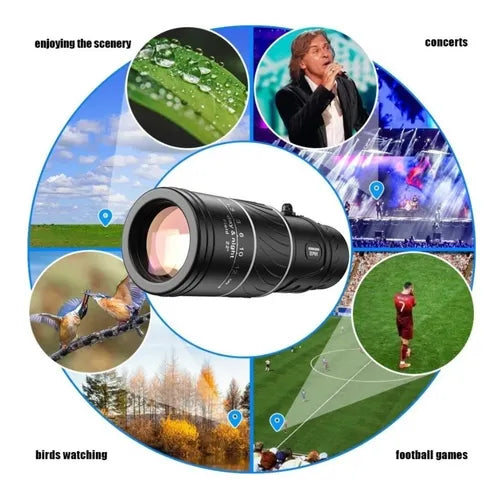 Telescopio Monocular 16x52 Impermeable Visión Nocturna Compacto HD