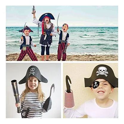 Set de Telescopio Decorativo con Brújula y Parche Pirata | Accesorios para Eventos Temáticos y Cosplay