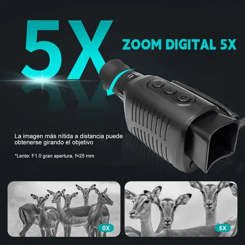 Monocular Visor HD con Visión Nocturna | Alta Definición para Caza, Senderismo y Observación Nocturna