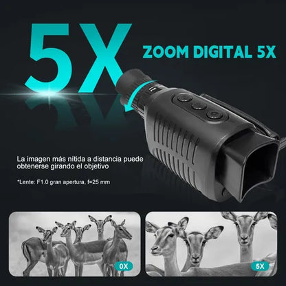 Monocular Visor HD con Visión Nocturna | Alta Definición para Caza, Senderismo y Observación Nocturna