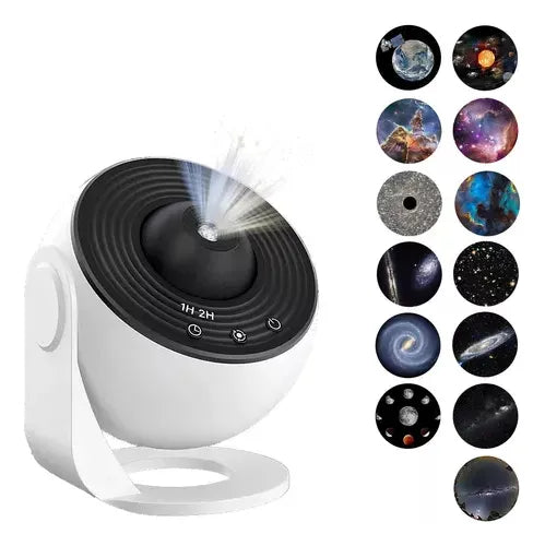 Proyector de Estrellas Cielo Estrellado con 12 Discos y Rotación 360° | Luz Nocturna USB
