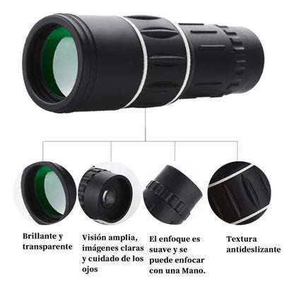 Telescopio Monocular HD Visión Nocturna Larga Distancia | Aumento 10x y Prisma BAK4